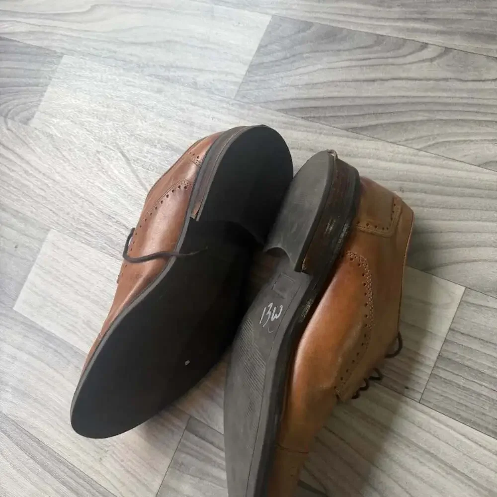 Alfani Paul Wingtip Oxford Dress Shoes Brown Leather Size 9.5